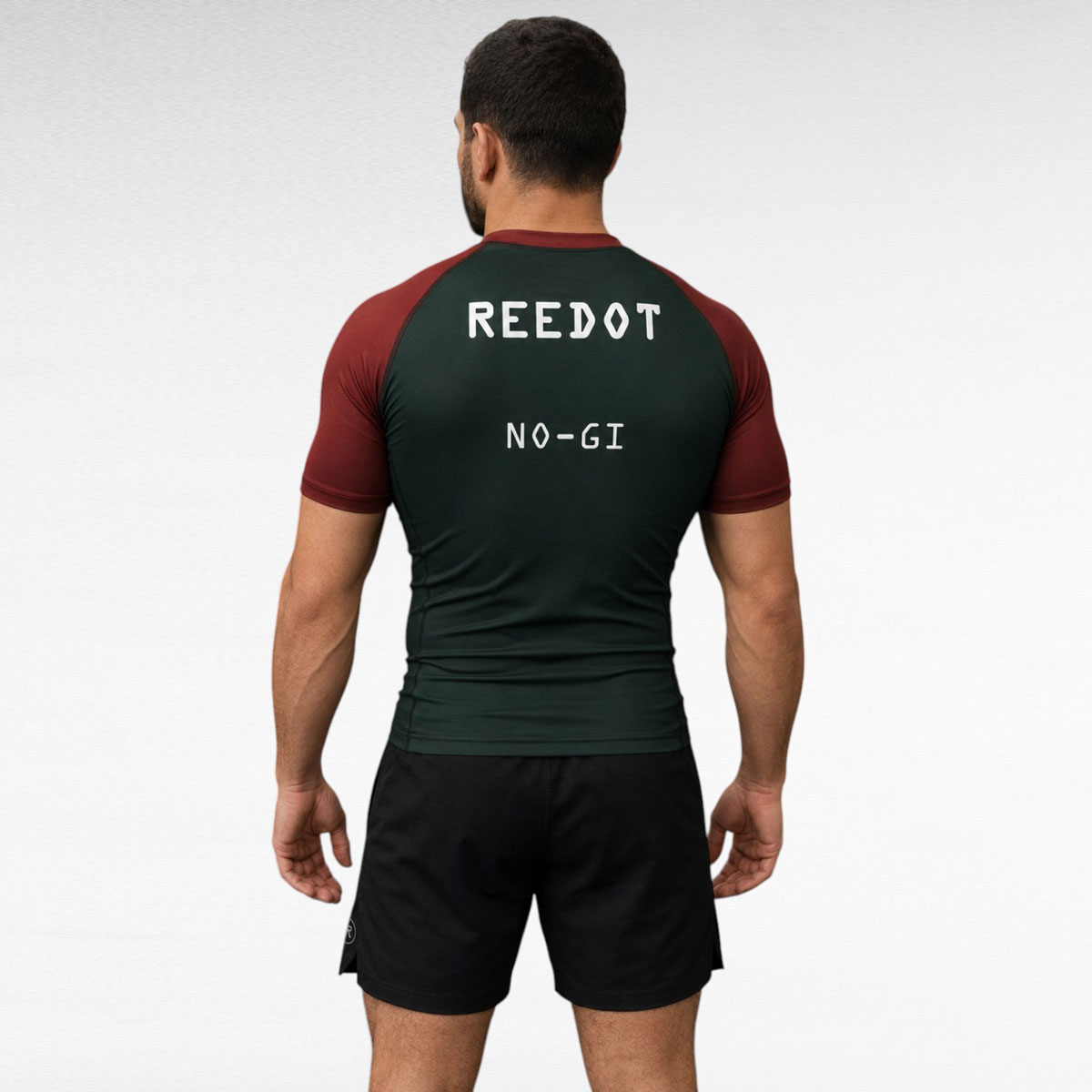 Custom Jiu Jitsu Rashguards Back Design Back view of custom Jiu Jitsu rashguard with private label branding.
