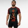 Front view custom Jiu Jitsu rashguard with full sublimation printing.