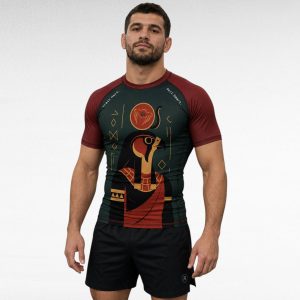 Front view custom Jiu Jitsu rashguard with full sublimation printing.